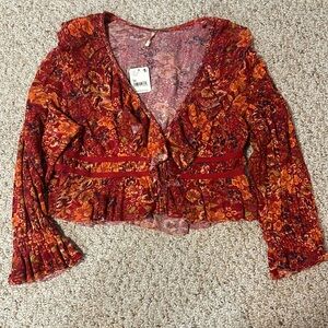 Free People ruffled corset top